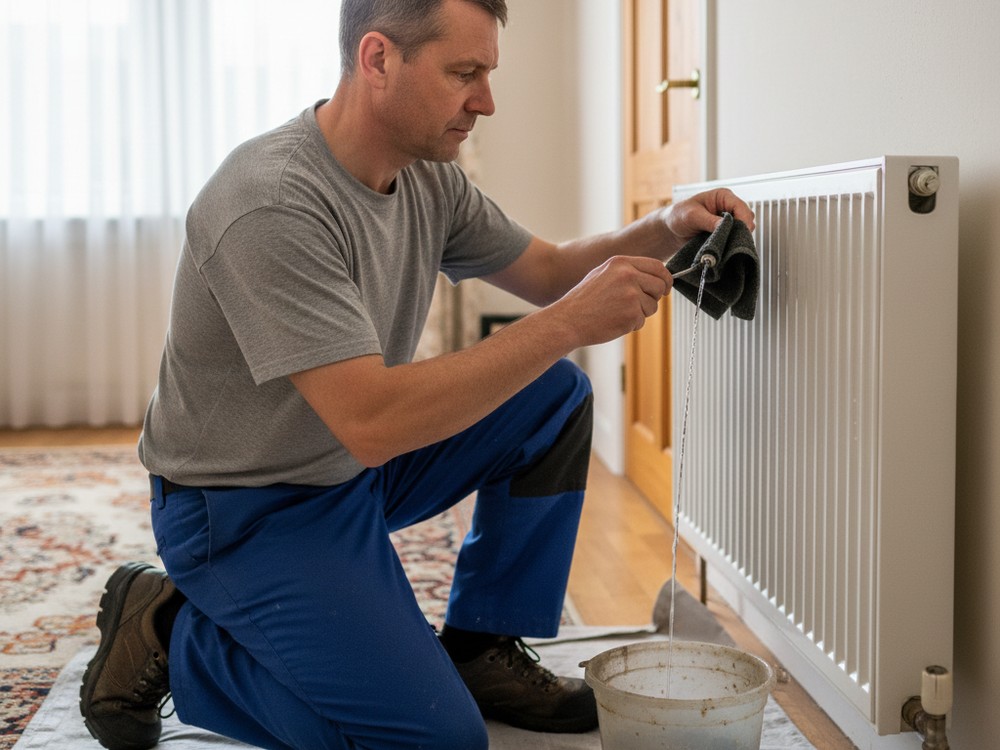 Purge d'un radiateur par un chauffagiste à Bourges